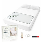Earth Lynk grounding mat beside a modern bed