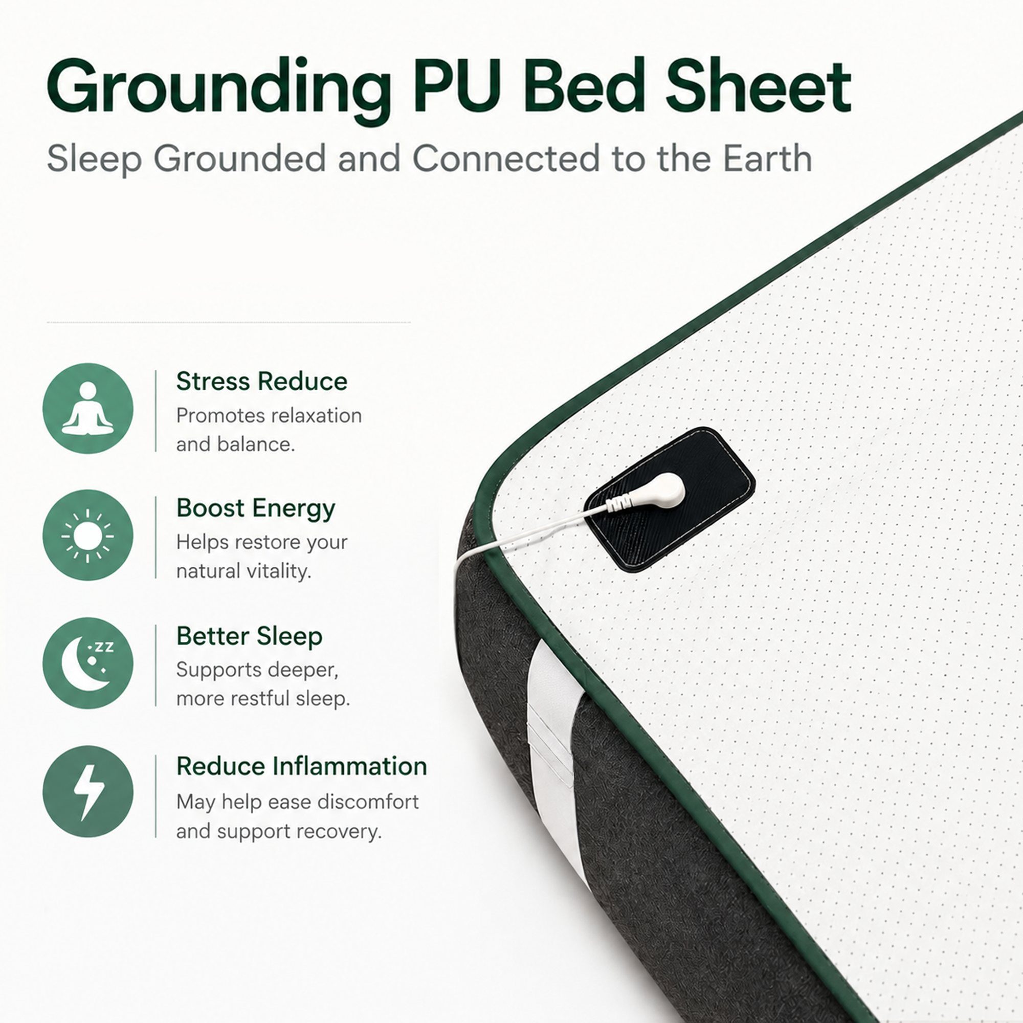 detail of grounding mat for bed