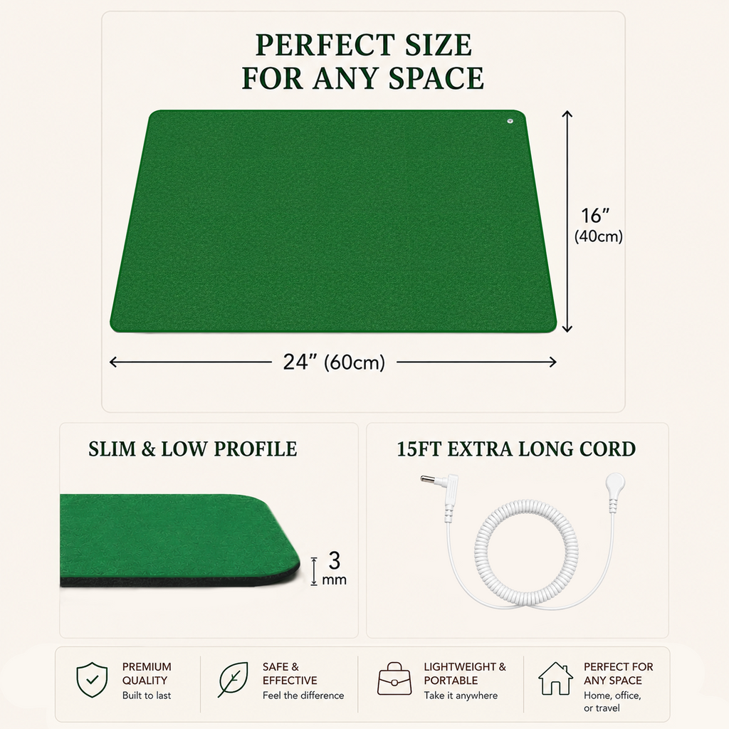 Grounding Mat with Green Grass Texture